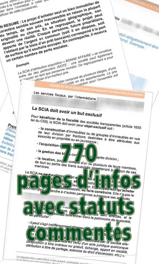 statuts de scia société civile d'attribution